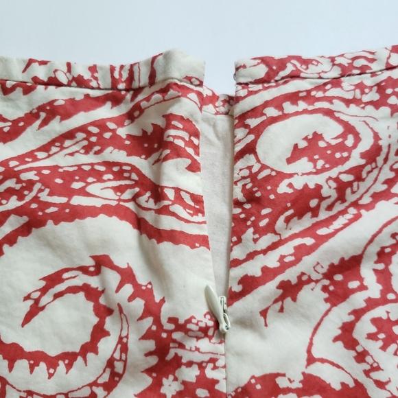 GAP Floral Print Midi Skirt Women's Size 10 Red and Cream Flowy 100% Cotton - Picture 9 of 11